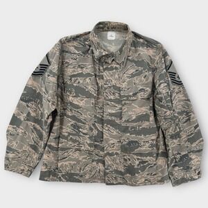 Vintage USAF ABU Camouflage Shirt Mens 44S Tiger Stripe Military Master SGT
